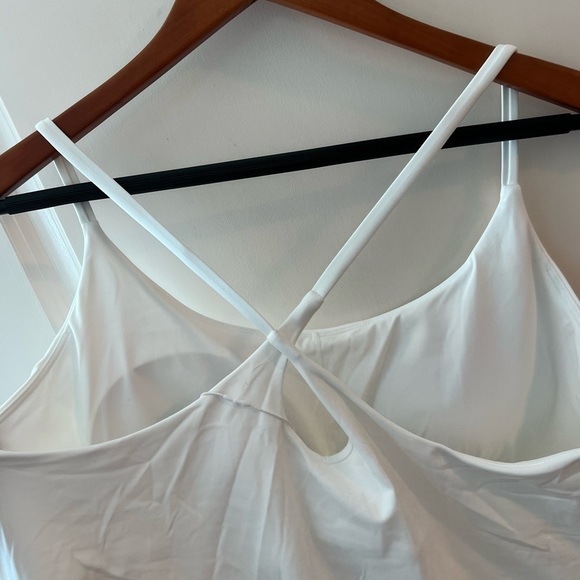 Halara Cloudful White Workout 2 in 1 Flare Dress Tear Drop Cross Back NWT - Picture 9 of 15